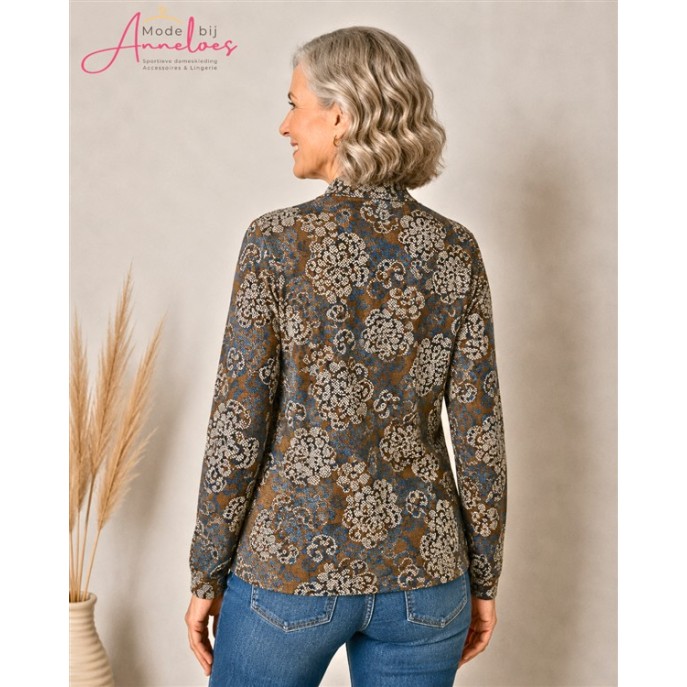 Leona per Donna Blouson shirt 2024 barok Blauw camel Leona per Donna Blouson shirt 2024 barok Blauw camel